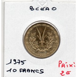 Etats Afrique Ouest 10 francs 1975 Sup+ KM 1a pièce de monnaie