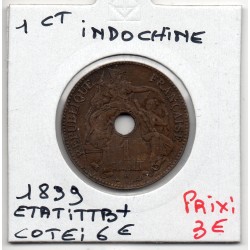 Indochine 1 cent 1899 TTB+, Lec 54 pièce de monnaie