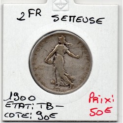 2 Francs Semeuse Argent 1900 TB-, France pièce de monnaie