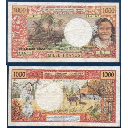 Tahiti Pick N°27d, TB+ Billet de banque de 1000 Francs  1985