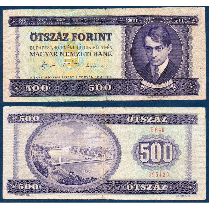 Hongrie Pick N°175a, TTB Billet de banque de 500 Forint 1990
