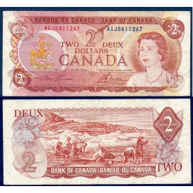 Canada Pick N°86a, TTB Billet de banque de 2 dollars 1974
