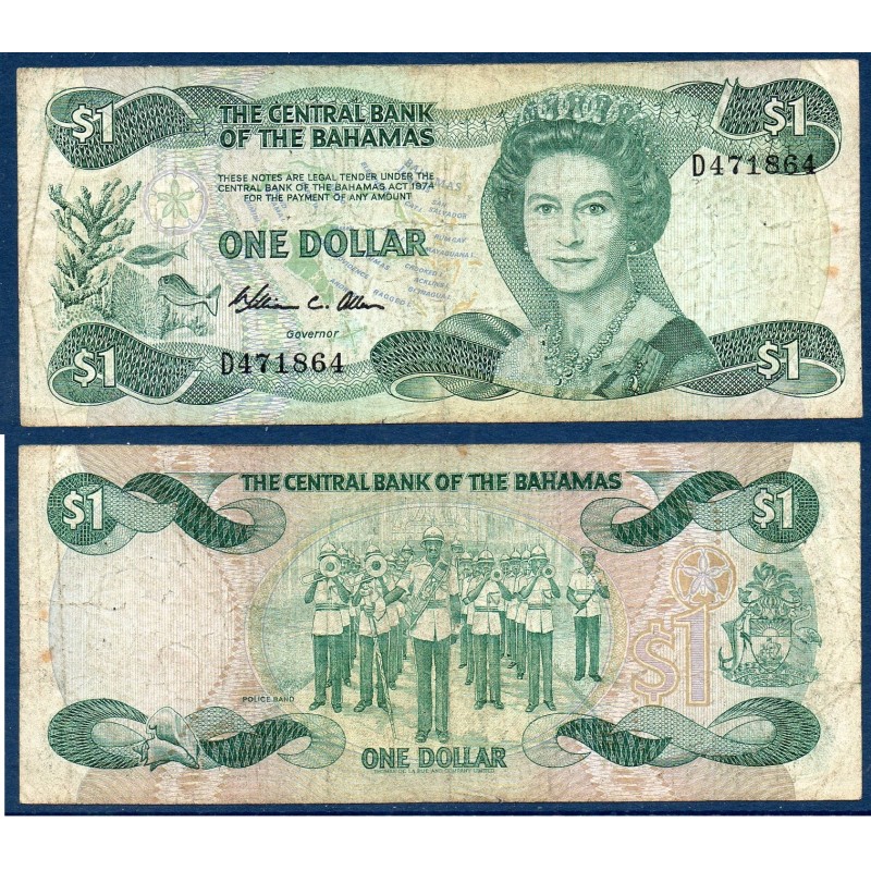 Bahamas Pick N°43a, TB Billet de banque de 1 dollar 1984
