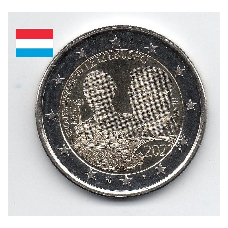 2 euro commémorative Luxembourg 2021 Holographique Grand Duc Jean pièce de monnaie €