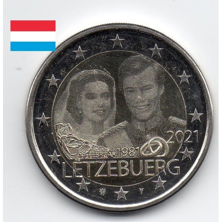 2 euro commémorative Luxembourg 2021 Holographique Grand Duc Henri pièce de monnaie €