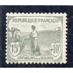 Timbre France Yvert No 150 Orphelin de la Guerre gris-Vert neuf **