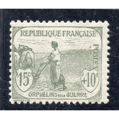 Timbre France Yvert No 150 Orphelin de la Guerre gris-Vert neuf **