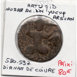 Artuqids Husam Al-Din Yuluq Arslan 1 Dirham 580-597 AH TB pièce de monnaie