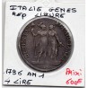 Italie Gênes Republique Ligure, 4 lire 1796 TTB, pièce de monnaie