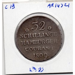 Hambourg 32 Schilling 1809 HSK TTB KM 241 pièce de monnaie
