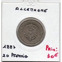 Allemagne 20 pfennig 1887 A, Sup KM 9 pièce de monnaie