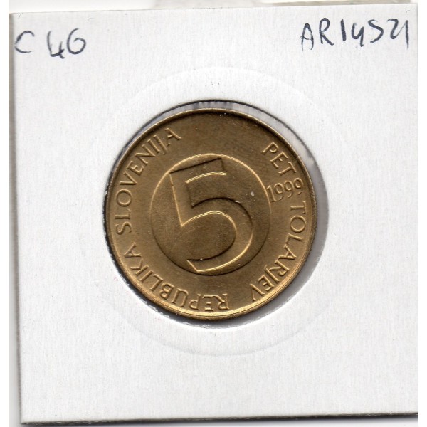 Slovénie 5 Tolarjev 1999 Spl, KM 6 pièce de monnaie