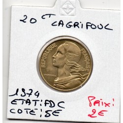 20 centimes Lagriffoul 1974 FDC, France pièce de monnaie