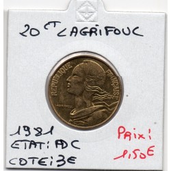 20 centimes Lagriffoul 1981 FDC, France pièce de monnaie