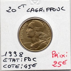 20 centimes Lagriffoul 1998 FDC, France pièce de monnaie