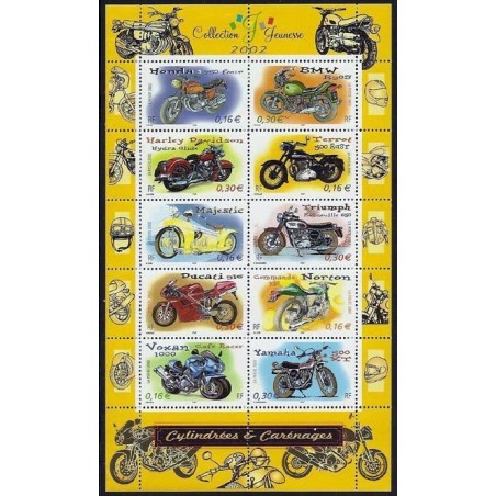 Timbre Yvert France No 3508-3517 Série Cylindrées et carénages Motos