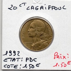 20 centimes Lagriffoul 1992 FDC, France pièce de monnaie