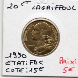 20 centimes Lagriffoul 1990 FDC, France pièce de monnaie