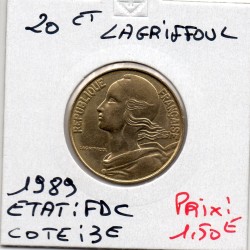 20 centimes Lagriffoul 1989 FDC, France pièce de monnaie