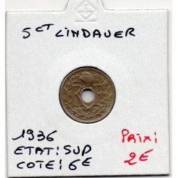 5 centimes Lindauer 1936 Sup, France pièce de monnaie