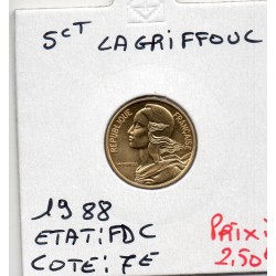 5 centimes Lagriffoul 1988 FDC, France pièce de monnaie