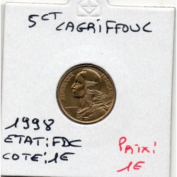 5 centimes Lagriffoul 1998 FDC, France pièce de monnaie