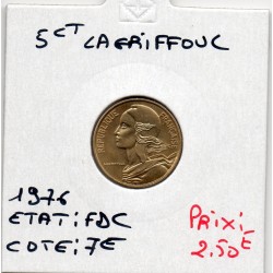 5 centimes Lagriffoul 1976 FDC, France pièce de monnaie