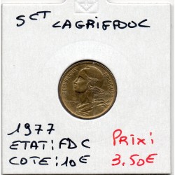 5 centimes Lagriffoul 1977 FDC, France pièce de monnaie