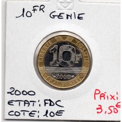 10 francs Génie bastille 2000 FDC, France pièce de monnaie