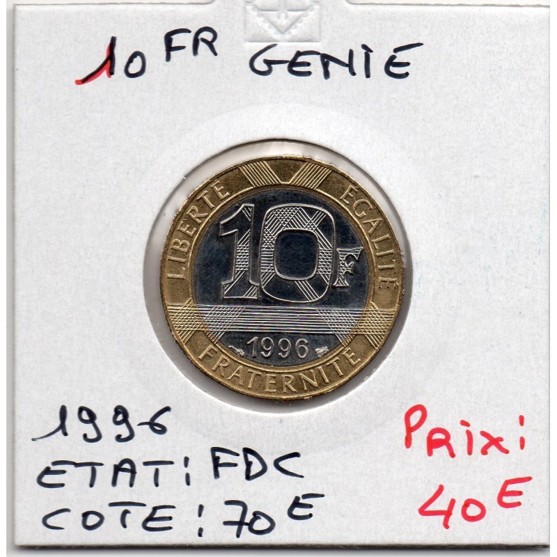 10 francs Génie bastille 1996 FDC, France pièce de monnaie