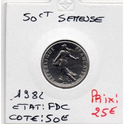 1/2 Franc Semeuse Nickel 1982 FDC, France pièce de monnaie