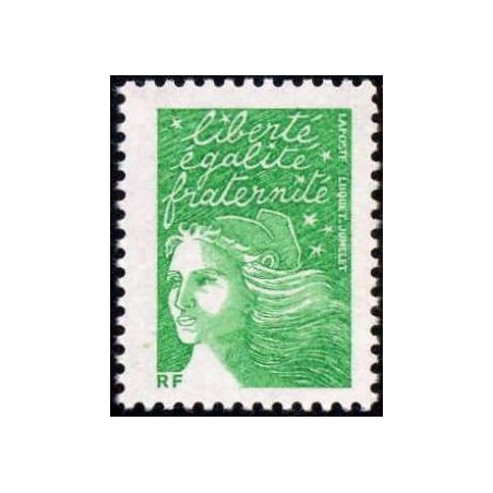 Timbre Yvert France No 3535A marianne de Luquet sans valeur verte