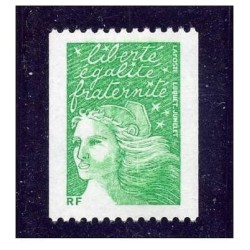 Timbre Yvert France No 3535B marianne de Luquet sans valeur verte, issue de roulette