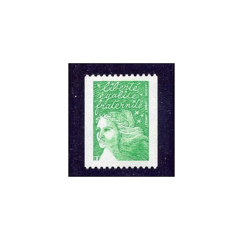 Timbre Yvert France No 3535B marianne de Luquet sans valeur verte, issue de roulette