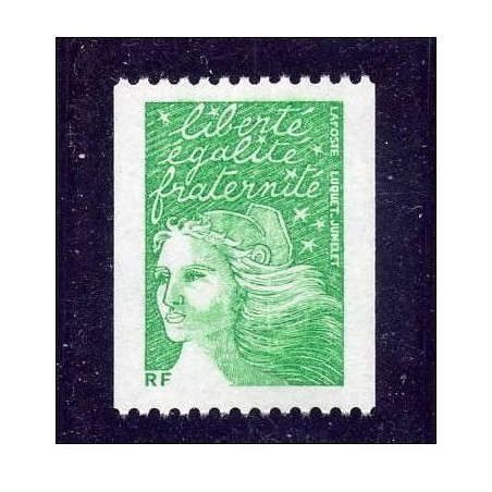 Timbre Yvert France No 3535B marianne de Luquet sans valeur verte, issue de roulette