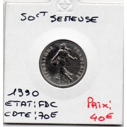 1/2 Franc Semeuse Nickel 1990 FDC, France pièce de monnaie