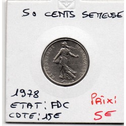 1/2 Franc Semeuse Nickel 1978 FDC, France pièce de monnaie