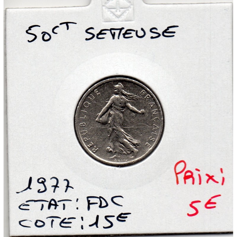 1/2 Franc Semeuse Nickel 1977 FDC, France pièce de monnaie