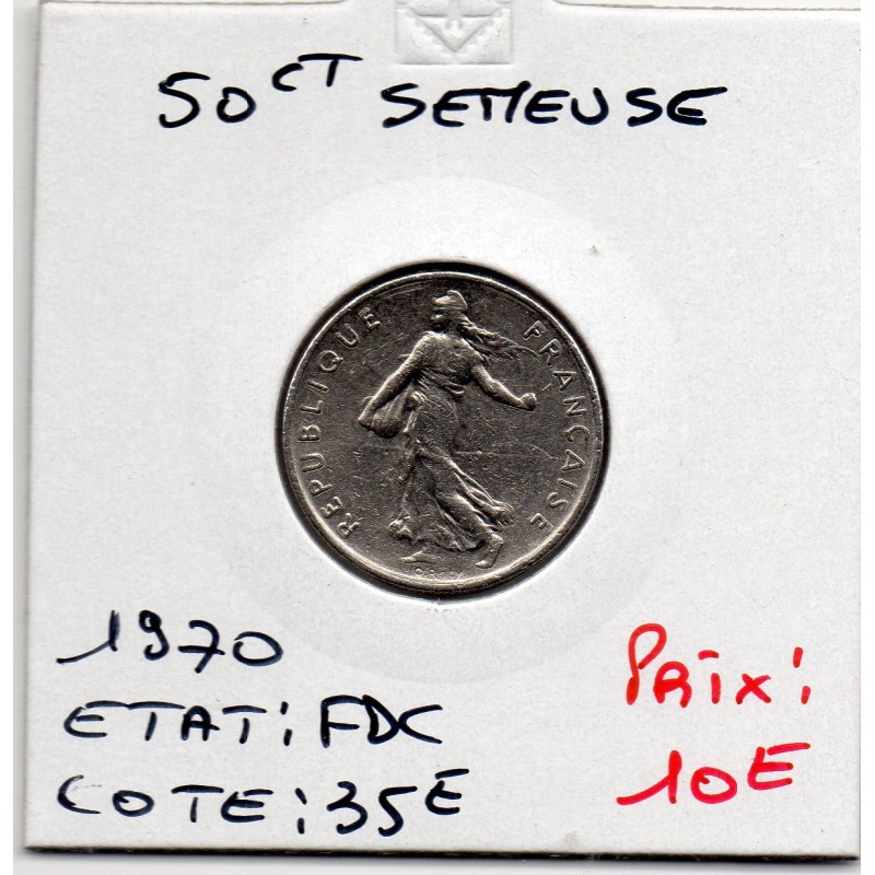1/2 Franc Semeuse Nickel 1970 FDC, France pièce de monnaie