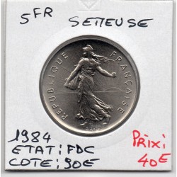 5 francs Semeuse Cupronickel 1984 FDC, France pièce de monnaie