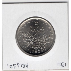 5 francs Semeuse Cupronickel 1980 FDC BU, France pièce de monnaie
