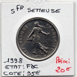5 francs Semeuse Cupronickel 1998 FDC BU, France pièce de monnaie
