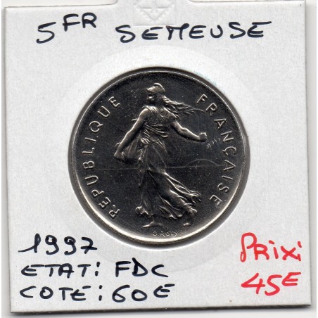 5 francs Semeuse Cupronickel 1997 FDC BU, France pièce de monnaie