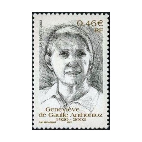 Timbre France Yvert No 3544 Geneviève de gaulle Anthonioz