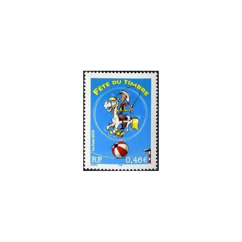 Timbre France Yvert No 3546 Fete du timbre Lucky Luke issu de feuille