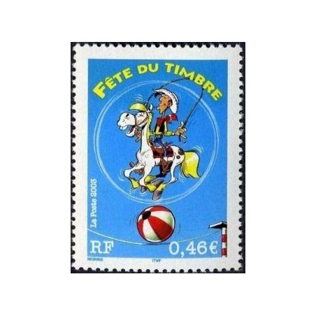 Timbre France Yvert No 3546 Fete du timbre Lucky Luke issu de feuille