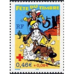 Timbre France Yvert No 3547 Fete du timbre Lucky Luke issu de carnet 0.46€ + 0.09€