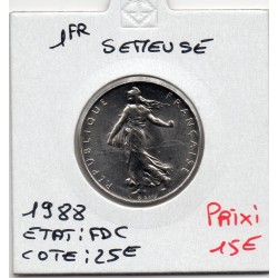 1 franc Semeuse Nickel 1988 FDC, France pièce de monnaie