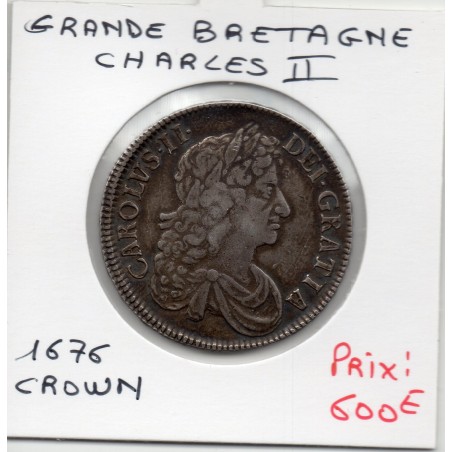 Grande Bretagne 1 crown 1676 TTB, KM 435 pièce de monnaie