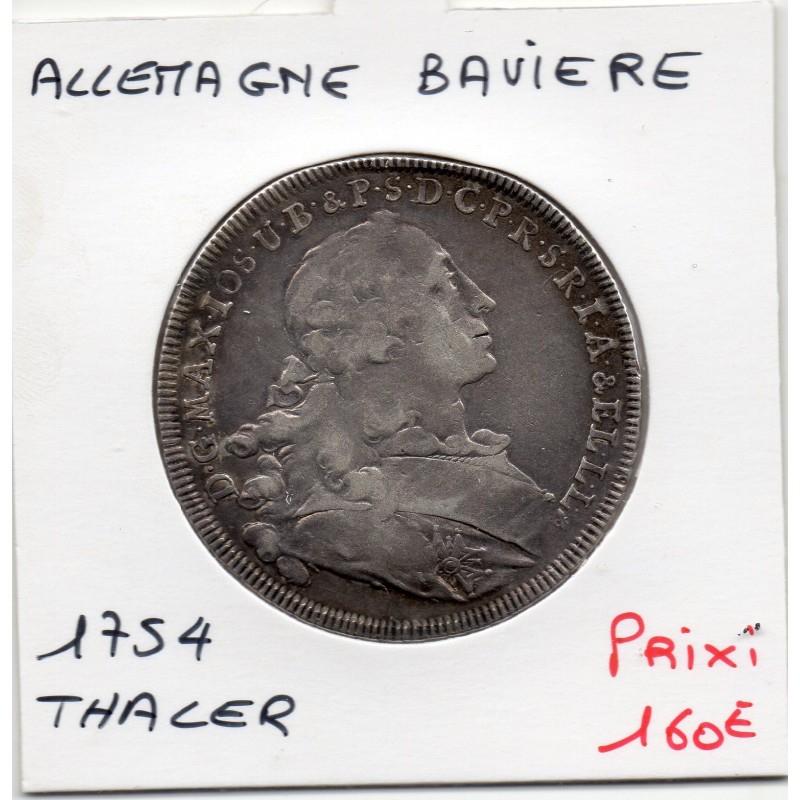 Bavière Bayern Thaler 1754 TTB- KM 500 pièce de monnaie